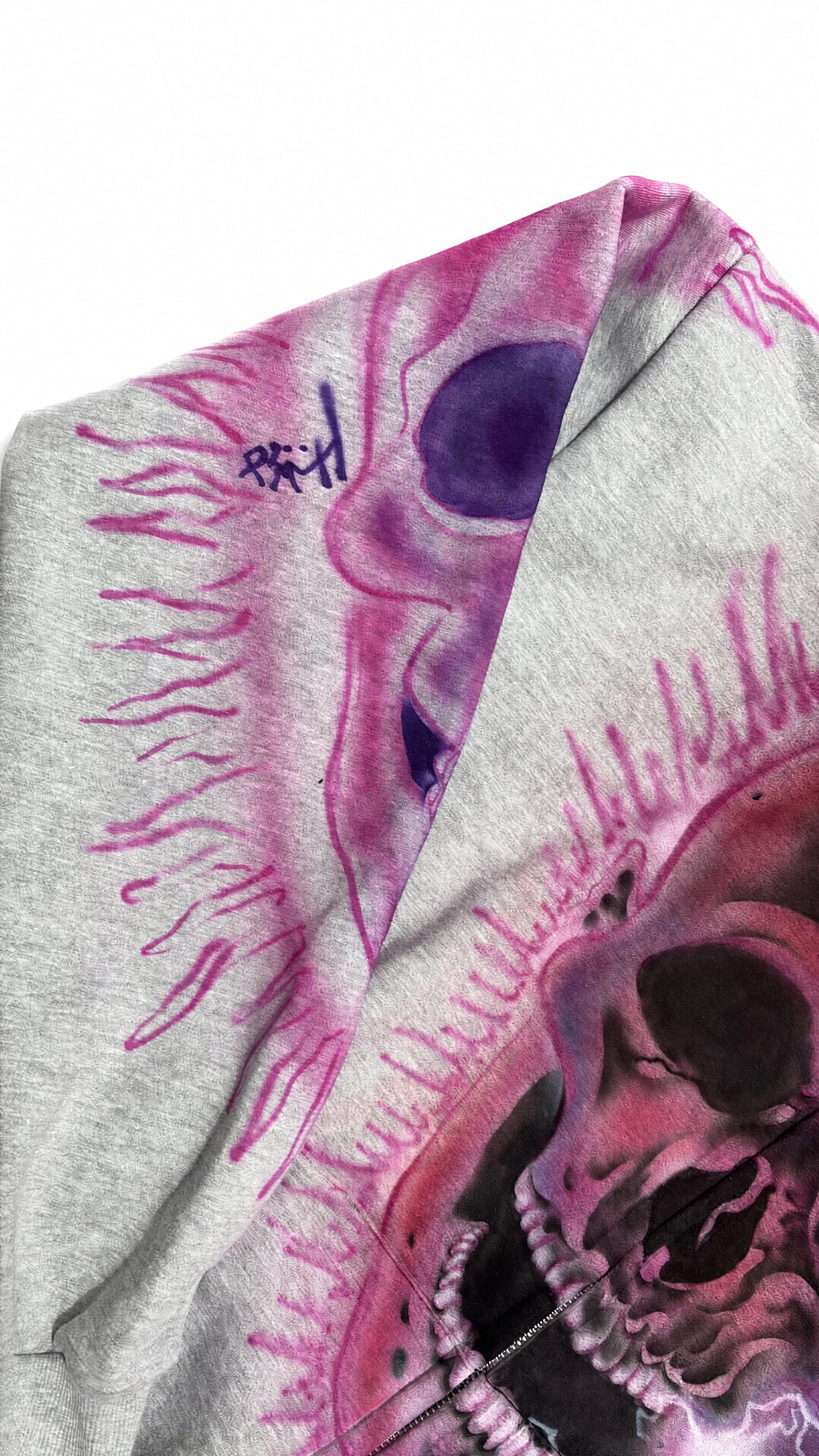 Peach Gallery Hoodie Electrified skull 04 (Large)