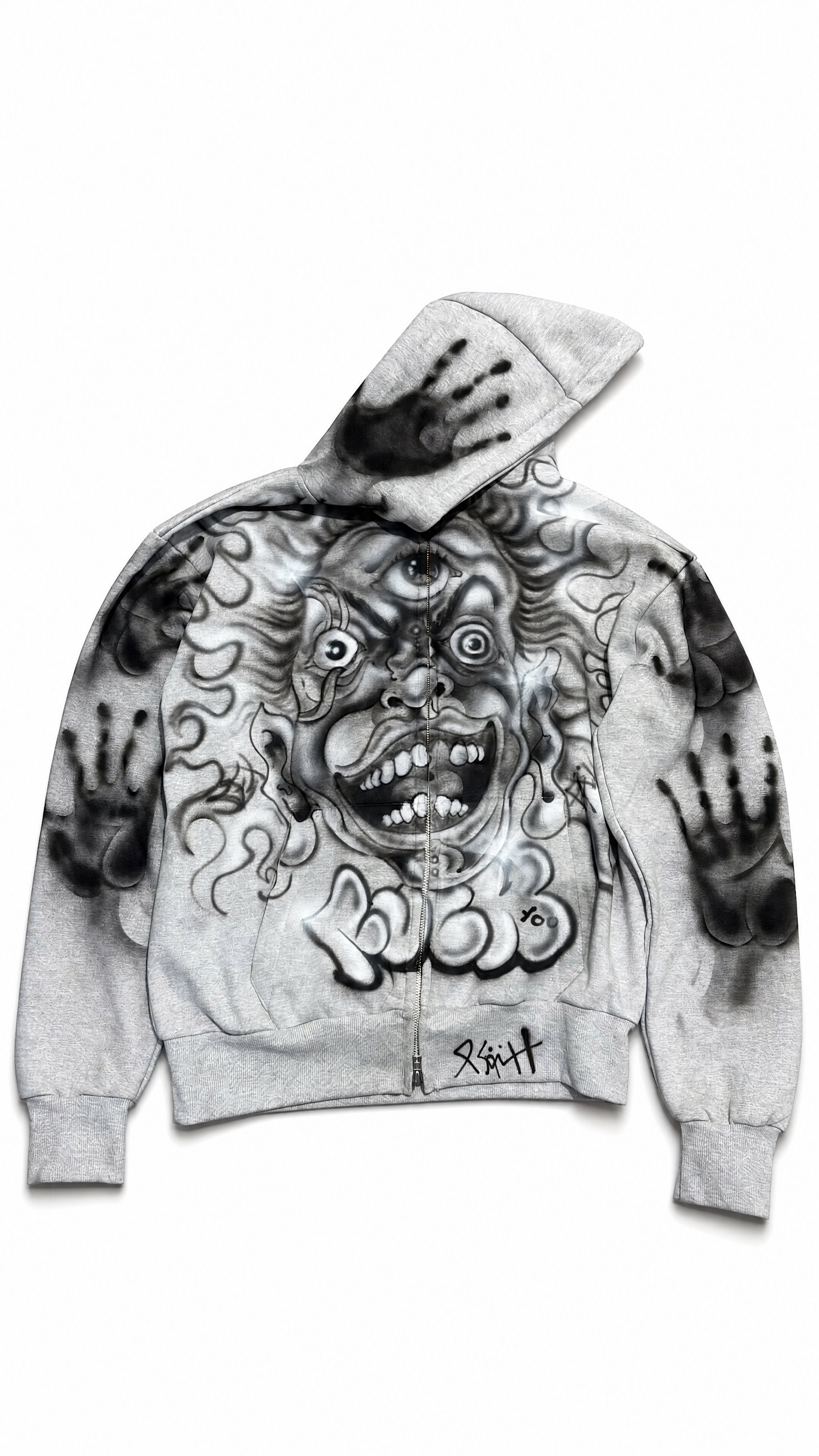 Peach Gallery Hoodie Black hands 09 (Medium)