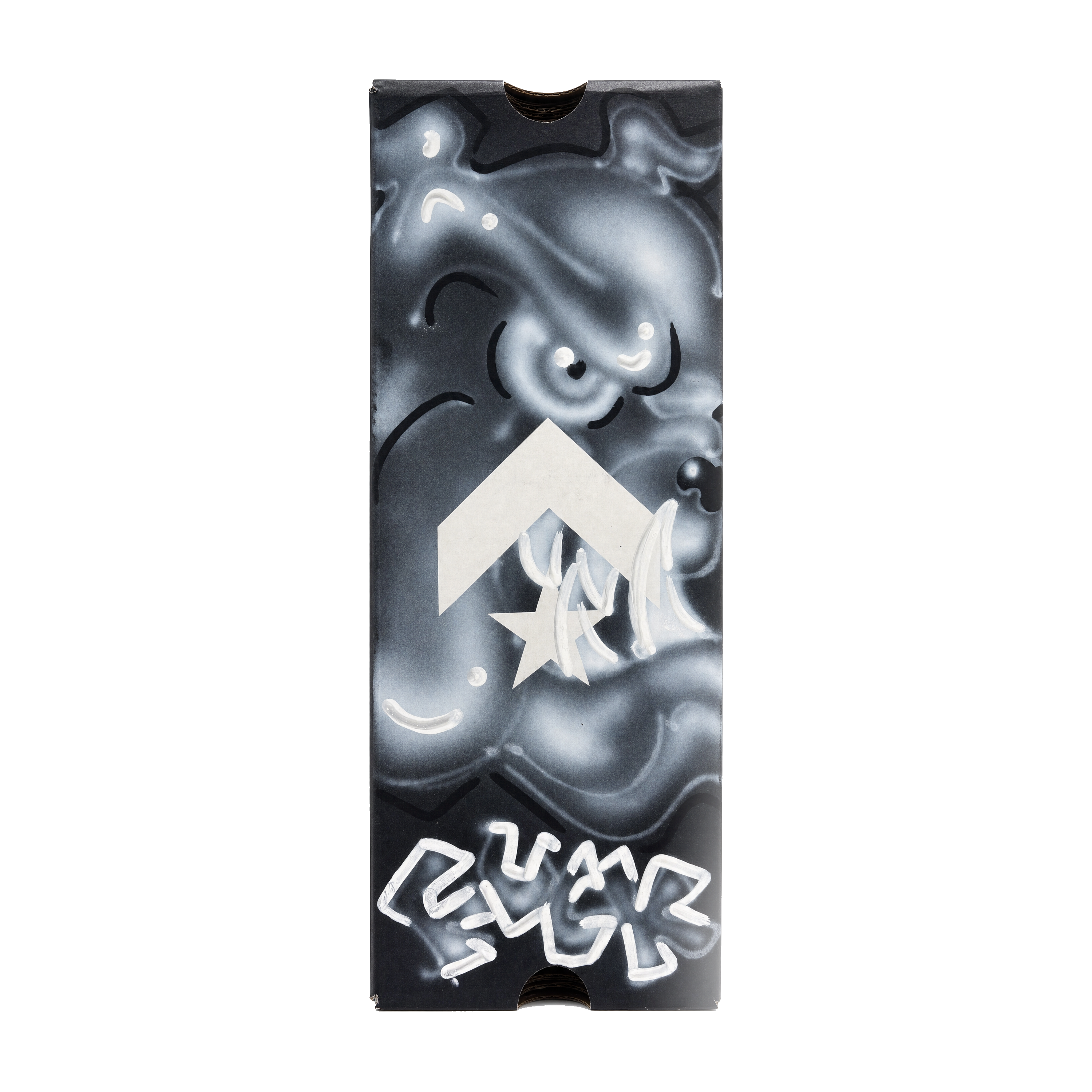 Peach Black airbrush Bulldog+skull converse